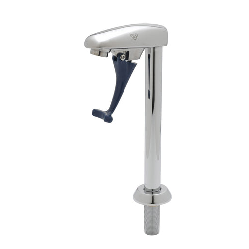 T&S B-1210 Glass Filler, Pedestal Push Back, Deck Mount, Blue Lexan Arm-cityfoodequipment.com