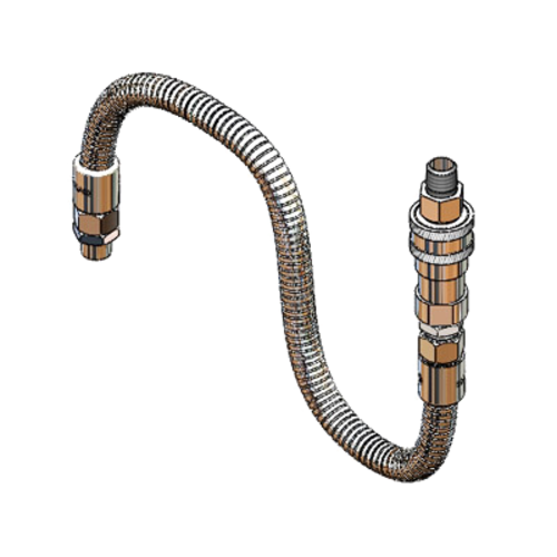 T&S B-1433-03 20" Flex Hose Assembly w/ 3/8" Male/Male Connections - 3/8" Male Connections-cityfoodequipment.com