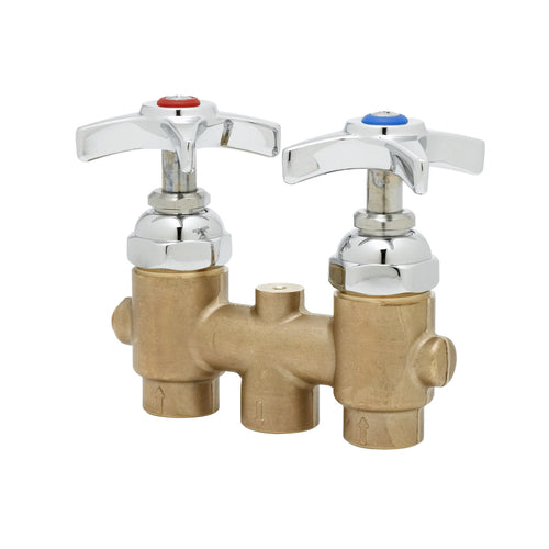 T&S B-2297 Concealed Mixing Faucet, 4 Arm Handles, 3" Centers-cityfoodequipment.com