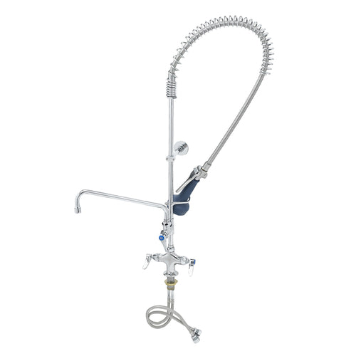 T&S B-2338-08C 40 1/4"H Deck Mount Pre Rinse Faucet - 13/20 GPM, Base with Nozzle-cityfoodequipment.com