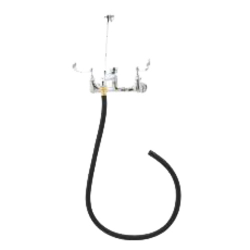 T&S B-2465 Splash Mount Service Sink Mixing Faucet w/ 48" Hose & 4" Wrist Action Handles-cityfoodequipment.com