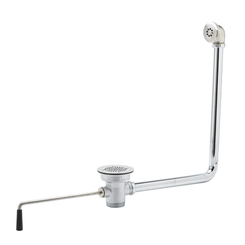 T&S B-3950-01 Twist Waste Valve, 3 1/2" Sink Opening, 2"Drain, 1 1/2" Adapter-cityfoodequipment.com