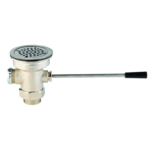 T&S B-3972 Lever Waste Valve, 3 1/2" Sink Opening, 2"Drain Outlet-cityfoodequipment.com
