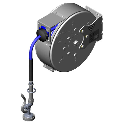 T&S B-7122-C01M Enclosed Hose Reel w/ 30 ft Hose & Spray Valve, Stainless Steel-cityfoodequipment.com