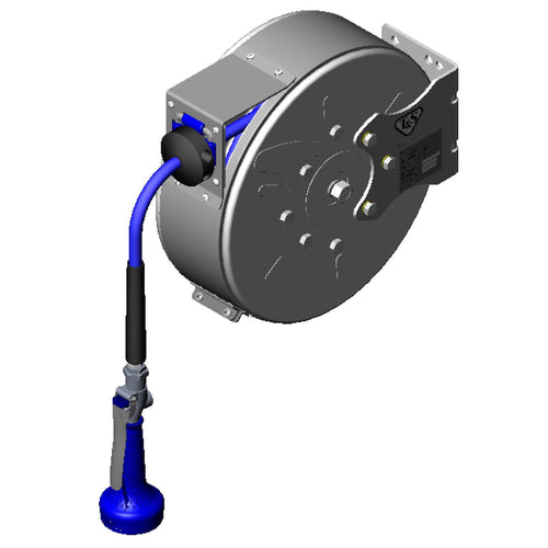T&S B-7122-C08H Hose Reel, 30 ft, 3/8" Diameter, High Flow Valve, Stainless Steel-cityfoodequipment.com