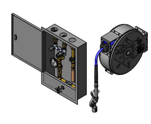 T&S B-7122-C1JXS5 Enclosed Hose Reel Assembly w/ 35 ft Hose, 1 1/16 GPM-cityfoodequipment.com