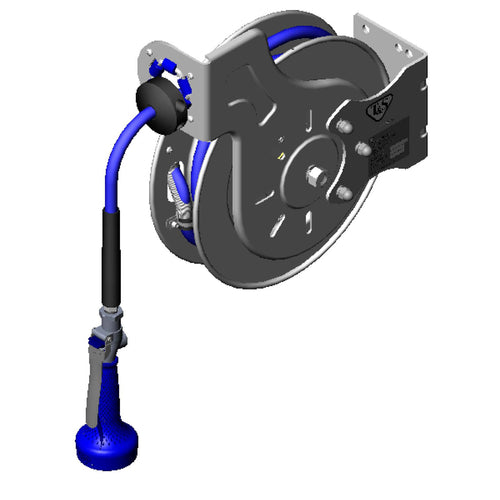T&S B-7132-08H Hose Reel, 35 ft, 3/8" Diameter, High Flow Valve, Stainless Steel-cityfoodequipment.com