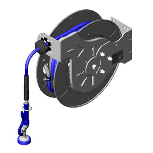 T&S B-7142-01 Hose Reel, Open, SS, 50 ft, Hose, 3/8 Diameter, Spray Valve-cityfoodequipment.com