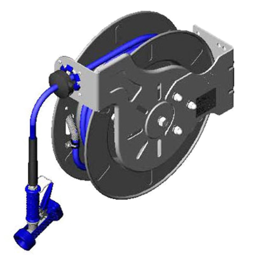 T&S B-7142-02 Hose Reel, 50 ft, 3/8" Diameter, Rear Water Gun, Stainless Steel-cityfoodequipment.com