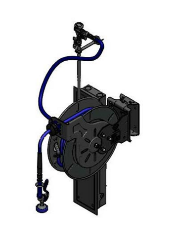T&S B-7142-U01WS7BC Recess -Mount Hose Reel Cabinet w/ Bottom Inlets & 50 Open Stainless Steel Hose, Cerama Cartridges-cityfoodequipment.com