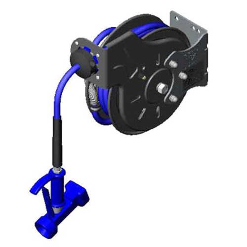 T&S B-7212-05 Hose Reel , Open, Epoxy Coated Steel, 15 ft Hose, ABS Drum, Water Gun-cityfoodequipment.com