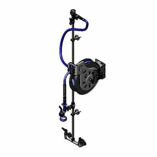 T&S B-7232-U01XS1E Open Hose Reel Assembly w/ 35 ft Hose & 8" Wall-Mount Mixing Faucet-cityfoodequipment.com