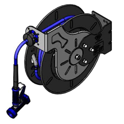 T&S B-7242-02 Open Hose Reel w/ 50 ft Hose, 3/8" ID & Rear Trigger Water Gun-cityfoodequipment.com