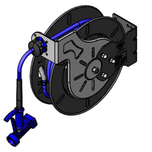T&S B-7242-05 Open Hose Reel w/ 50 ft Hose, 3/8" ID & Front Trigger Water Gun-cityfoodequipment.com