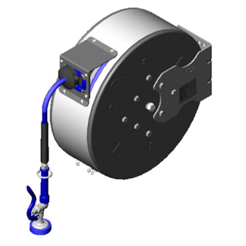 T&S B-7242-C01 Hose Reel, 50 ft, 3/8"Diameter, Spray Valve, Epoxy Coated Steel-cityfoodequipment.com