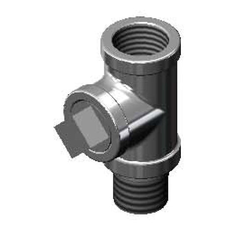 T&S B-TEE-RGD Rigid Tee Assembly, Chrome Plated-cityfoodequipment.com