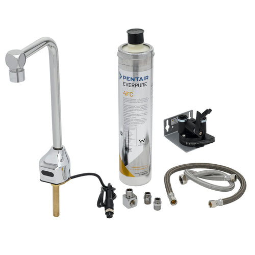 T&S EC-1210-10-WFK Deck Mount Hands Free Glass/Bottle Filler w/ 10" Nozzle & Water Filtration - 1.5 GPM-cityfoodequipment.com