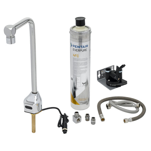 T&S EC-1210-12-WFK Deck Mount Hands Free Glass/Bottle Filler w/ 12" Nozzle & Water Filtration - 1.5 GPM-cityfoodequipment.com