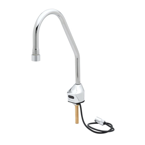 T&S EC-3100-LF22-SB Deck Mount Electronic Faucet - Single Hole, Surgical Bend Nozzle, 100-240v/1ph-cityfoodequipment.com