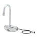T&S EC-3105 Wall Mount Electronic Faucet - 4" Centers, Gooseneck Spout, Chrome Plated Brass-cityfoodequipment.com