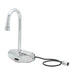 T&S EC-3105-LMV Wall Mount Electronic Faucet - 4" Centers, Gooseneck Spout, Chrome Plated Brass-cityfoodequipment.com