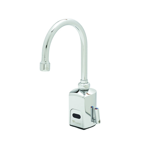 T&S EC-3130 Deck Mount Electronic Faucet - Single Hole, Swivel/Rigid Gooseneck, 100-240v/1ph-cityfoodequipment.com