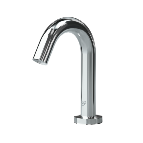 T&S ECW-3150 WaveCrest Deck Mount Electronic Faucet - Single Hole, Gooseneck Spout, Battery Operated-cityfoodequipment.com