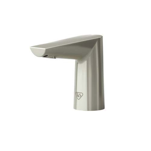 T&S ECW-3152-BN WaveCrest Deck Mount Electronic Faucet - Single Hole, Fixed Spout, Battery Operated, Brushed Nickel-cityfoodequipment.com