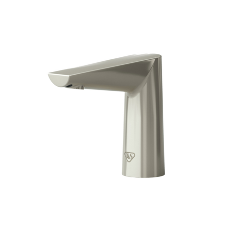 T&S ECW-3162-BN WaveCrest Deck Mount Electronic Faucet - Single Hole, Fixed Spout, Battery Operated, Brushed Nickel-cityfoodequipment.com