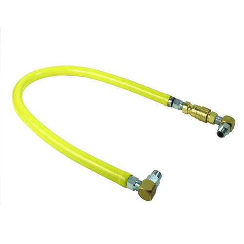 T&S HG-4C-72S 72" Gas Connector Hose w/ Quick Disconnect, (2) SwiveLink Swivels & (2) 90? Elbows - 1/2" Connection-cityfoodequipment.com