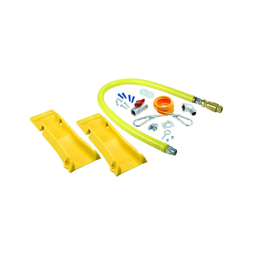 T&S HG-4D-36K-PS 36" Gas Connector Kit w/ Quick Disconnect - Stainless Steel, 3/4" Connection-cityfoodequipment.com