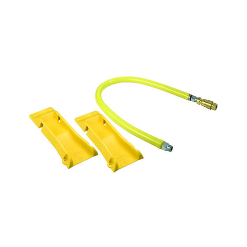 T&S HG-4D-36-PS 36" Gas Connector Hose w/ Quick Disconnect - Stainless Steel, 3/4" Connection-cityfoodequipment.com