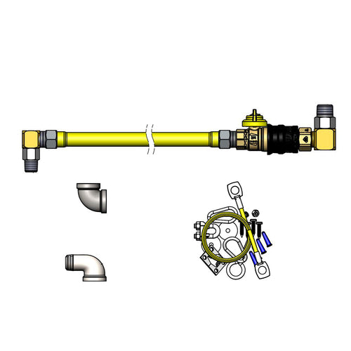 T&S HG-4D-48GS-K 48" Gas Connector Hose w/ Quick Disconnect & SwiveLink Fittings-cityfoodequipment.com