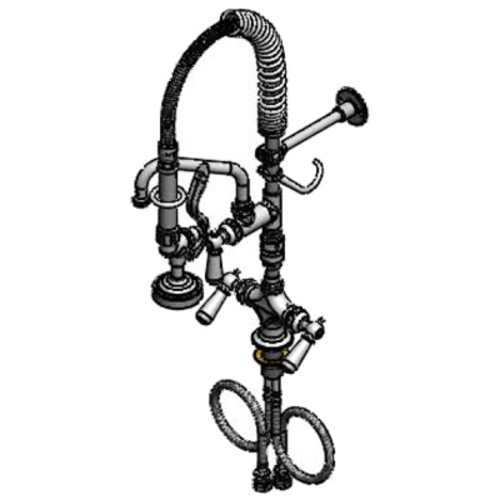 T&S MPZ2DCV06CR 23 13/16"H Deck Mount Pre Rinse Faucet - 1.15 GPM, Base with Nozzle-cityfoodequipment.com