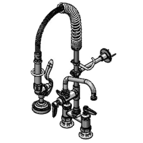 T&S MPZ4DLN06 24 5/8"H Deck Mount Pre Rinse Faucet - 1.15 GPM, Base with Nozzle-cityfoodequipment.com