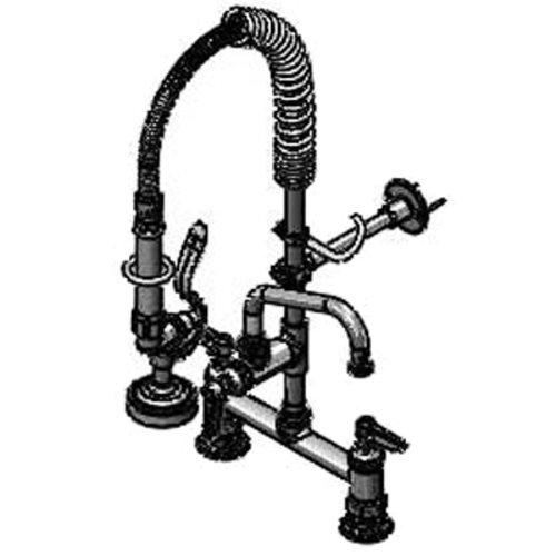 T&S MPZ-8DLN-06 24 9/16"H Deck Mount Pre Rinse Faucet - 1.15 GPM, Base with Nozzle-cityfoodequipment.com