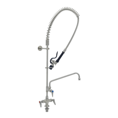 T&S S-0113-A12-BJ 46 1/4"H Deck Mount Pre Rinse Faucet - 1.07 GPM, Base with Nozzle-cityfoodequipment.com