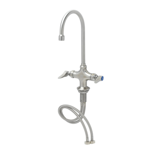 T&S S-0300 Deck Mount Faucet - 5 3/4" Swivel Gooseneck Spout, Single Hole-cityfoodequipment.com