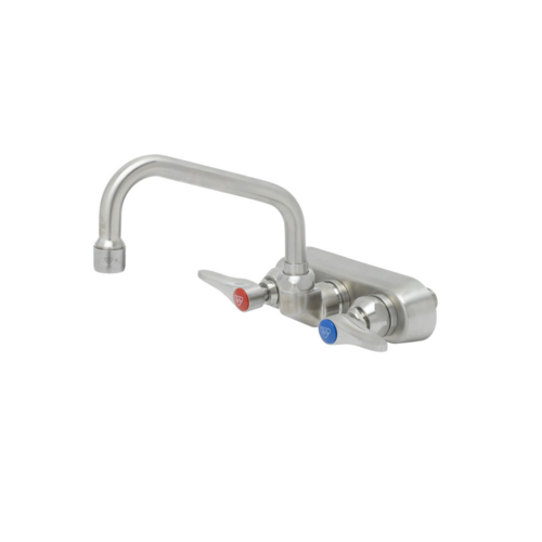 T&S S-1115 Splash Mount Faucet - 6" Swing Spout, 4" Centers-cityfoodequipment.com