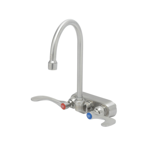 T&S S-1146-04 Splash Mount Faucet - 6" Swivel Gooseneck Spout, 4" Centers-cityfoodequipment.com