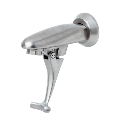 T&S S-1200 Faucet, Push Back Glass Filler, Wall Mounted, Adjustable Flange-cityfoodequipment.com
