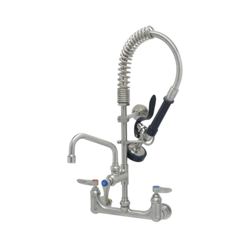 T&S SMPK-8WLN-06 22 1/8"H Wall Mount Pre Rinse Faucet - 1.15 GPM, Base with Nozzle-cityfoodequipment.com