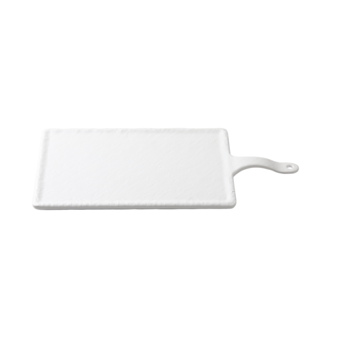 Tablecraft 11497 Rectangular Serving Paddle - 13" x 8 3/4", Melamine, White-cityfoodequipment.com