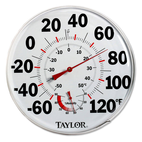 Taylor 497J Wall Thermometer w/ Relative Humidity Scale, -60 to 120 F Degrees-cityfoodequipment.com