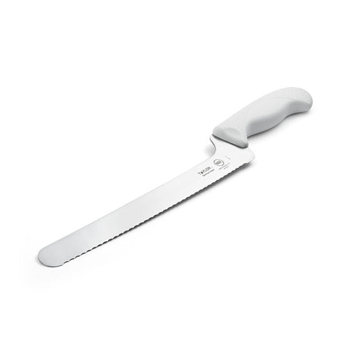 Taylor 5248369 10" Bread Knife w/ White Nylon/Silicone Handle, High Carbon German Steel-cityfoodequipment.com