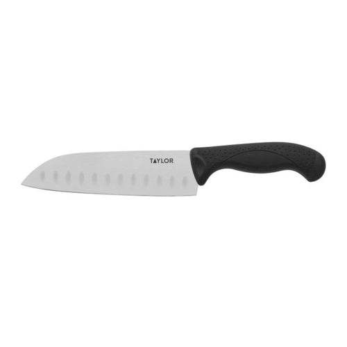 Taylor 5248374 7" Santoku Knife w/ Black Nylon/Silicone Handle, High Carbon German Steel-cityfoodequipment.com