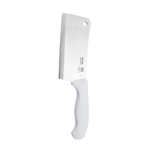 Taylor 5248377 6" Cleaver w/ White Nylon/Silicone Handle, High Carbon German Steel-cityfoodequipment.com