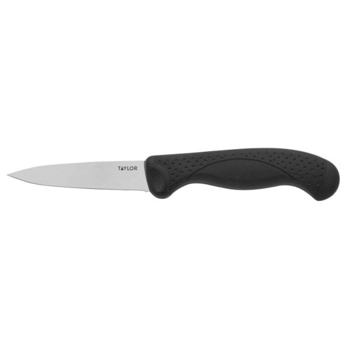 Taylor 5248384 3 1/2" Paring Knife w/ Black Nylon/Silicone Handle, High Carbon German Steel-cityfoodequipment.com