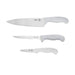 Taylor 5274195 3 Piece Knife Set w/ White Nylon/Silicone Handles, High Carbon German Steel-cityfoodequipment.com