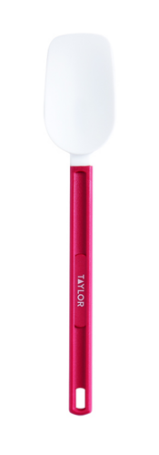 Taylor 5302557 10" Scraper Spoon Spatula - Silicone, Red Handle-cityfoodequipment.com